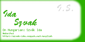 ida szvak business card