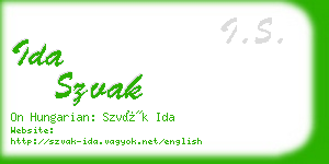 ida szvak business card